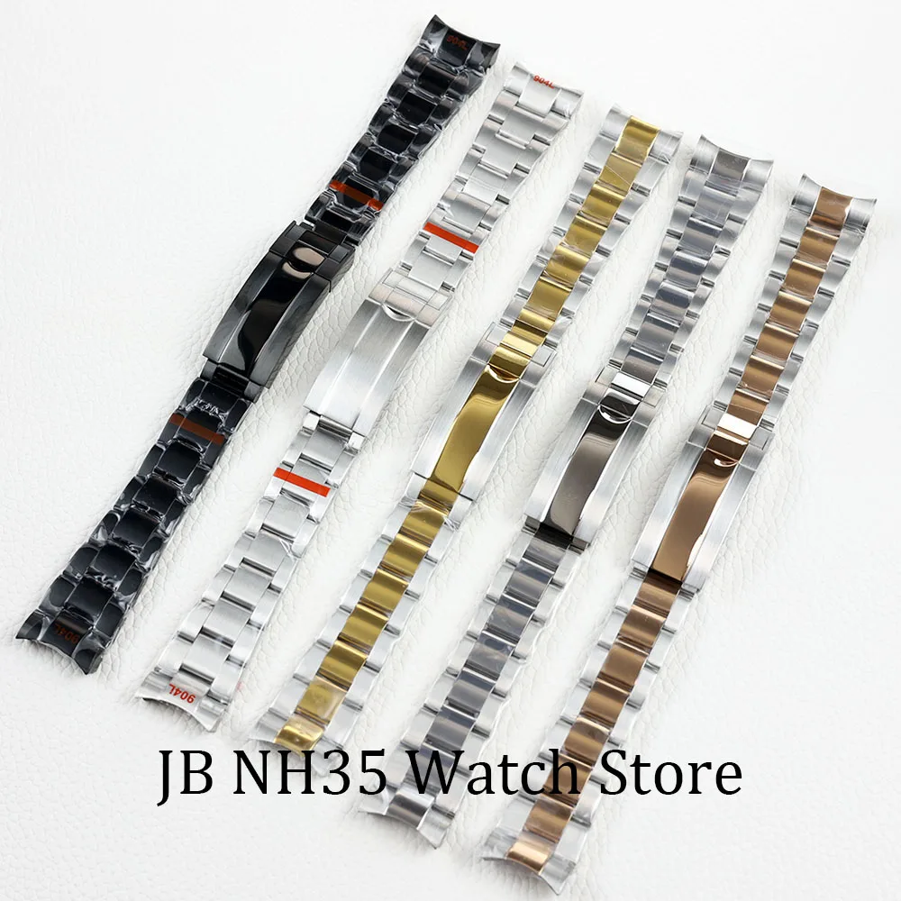 High quality 20mmWatch Band For NH35 Submariner Case Stainless Steel Watch Strap Daytona Oyster Perpetual Submariner Bracelet