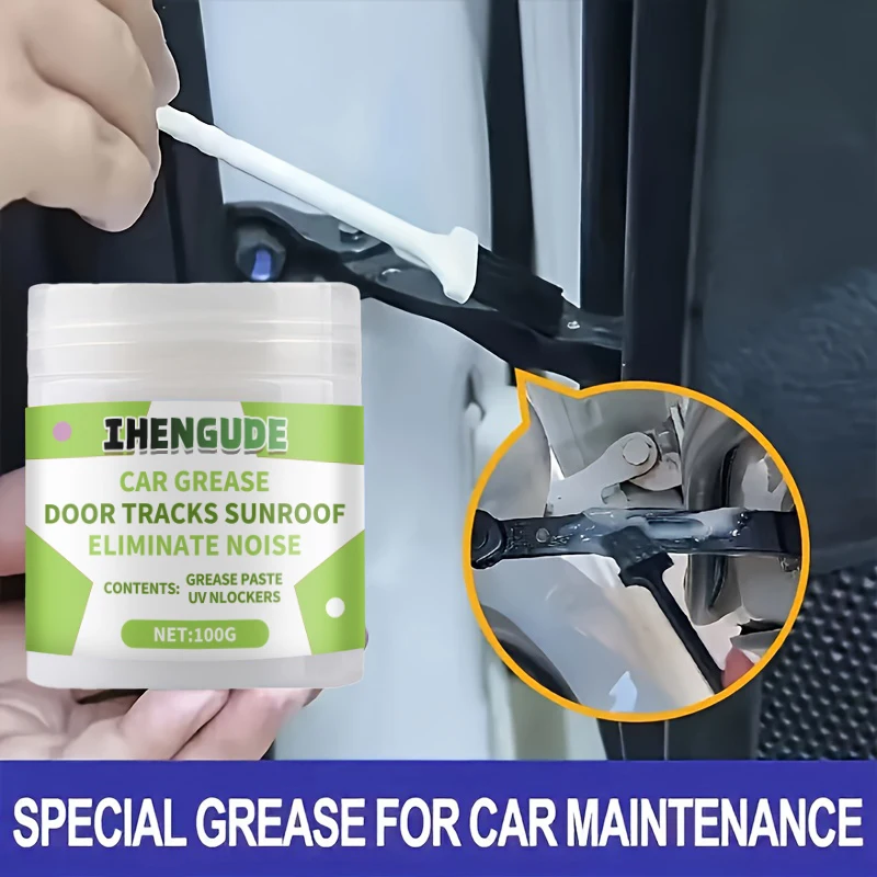 High-Performance Multi-Purpose Automotive Interior Lubricant - Heavy-Duty Door Rails, Window Regulators, Hinges and Lock Grease - Non-Sticky, Corrosion-Resistant, Long-Lasting White Gel Formula, Provi