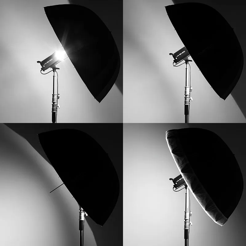 AMBITFUL 105cm 130cm 160cm Deep Parabolic Black Silver White Reflective Umbrella Studio Light Umbrella Diffuser Cover Cloth