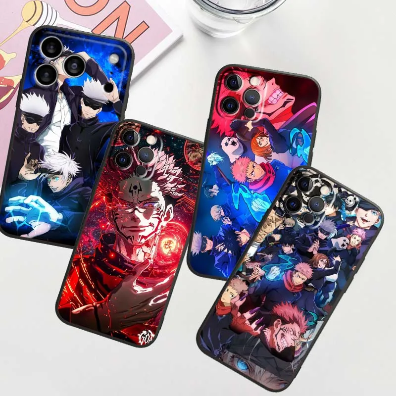

J-Jujutsus K-Kaisens Cool Phone Case For Apple iPhone 17 16 16E 15 14 13 12 11 Pro Max Plus Air Black Soft Silicone Cover