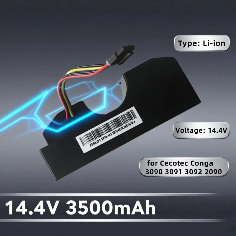 بطارية ليثيوم أيون 14.4 فولت 3500 مللي أمبير في الساعة - لملحقات المكنسة الروبوتية Cecotec Conga 3090 2090 3091 3092