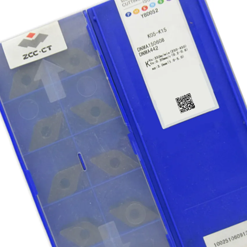 DNMA 150404   YBD152C/DNMA 150408   YBD152/DNMA 150608   YBD052/DNMA 150608   Ferramentas de torneamento de inserção de carboneto de lâmina CNC YBD152 ZCC.CT 10 unidades/caixa