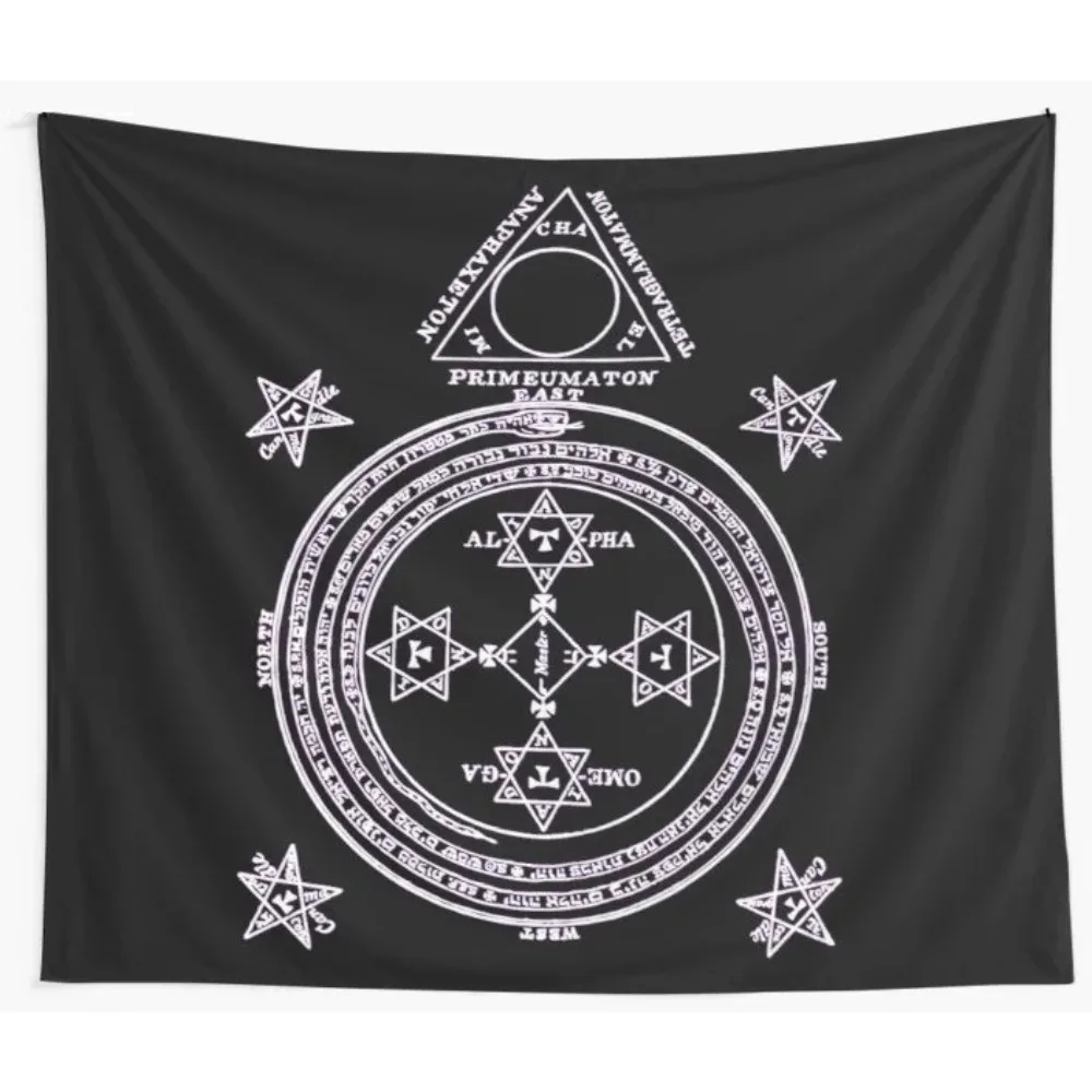 Magical Circle of King Solomon Inverted Printed Tapestry Wall Hanging Throw Blanket Picnic Yoga Mat Tapestries Home Decoration