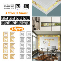 10pcs Home Decor Acrylic Wall Mirror Sticker with Adhesive for Bedroom Edge Strip Corner Line Waistline Ceiling Building Border