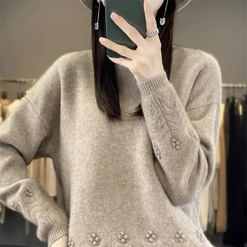 2024 Spring Summer Womens Sweater Short Sleeve O-neck Slim Fit Knitted Pullovers Bottoming Casual Knitwear Camel Pink Clothes