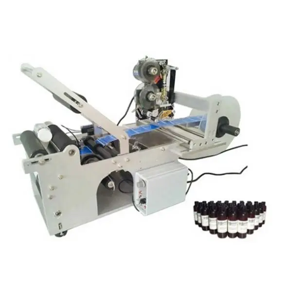 

CE certificate manual sticker bottle labeling machine with label printing machine