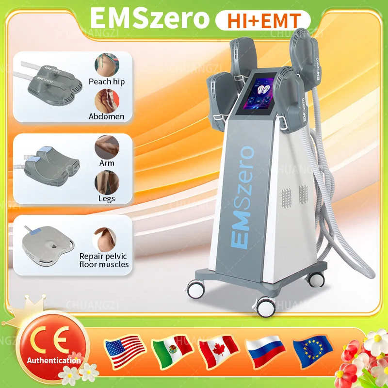 

EMSzero EMS Скульптура тела для похудения в скульптурном машине Hi-emt 200 Гц Похудение Электромагнитное удаление мышечного жира с 4 ручками