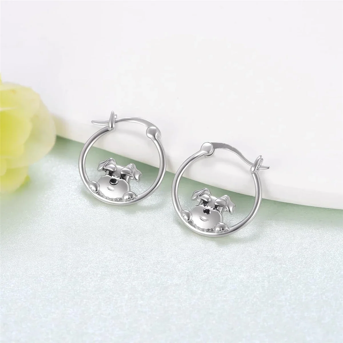 1Pair Cute Schnauzer Earrings Exquisite Women's Cartoon Pet Dog Memorial Jewelry Accessories Dog Lovers Perfect Holiday Gift