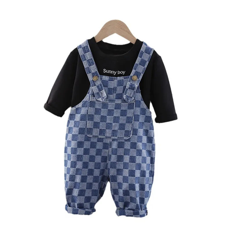 

New Spring Autumn Baby Girls Clothes Suit Children Outfits Boys Casual T-Shirt Overalls 2Pcs/Set Toddler Costume Kids Tracksuits