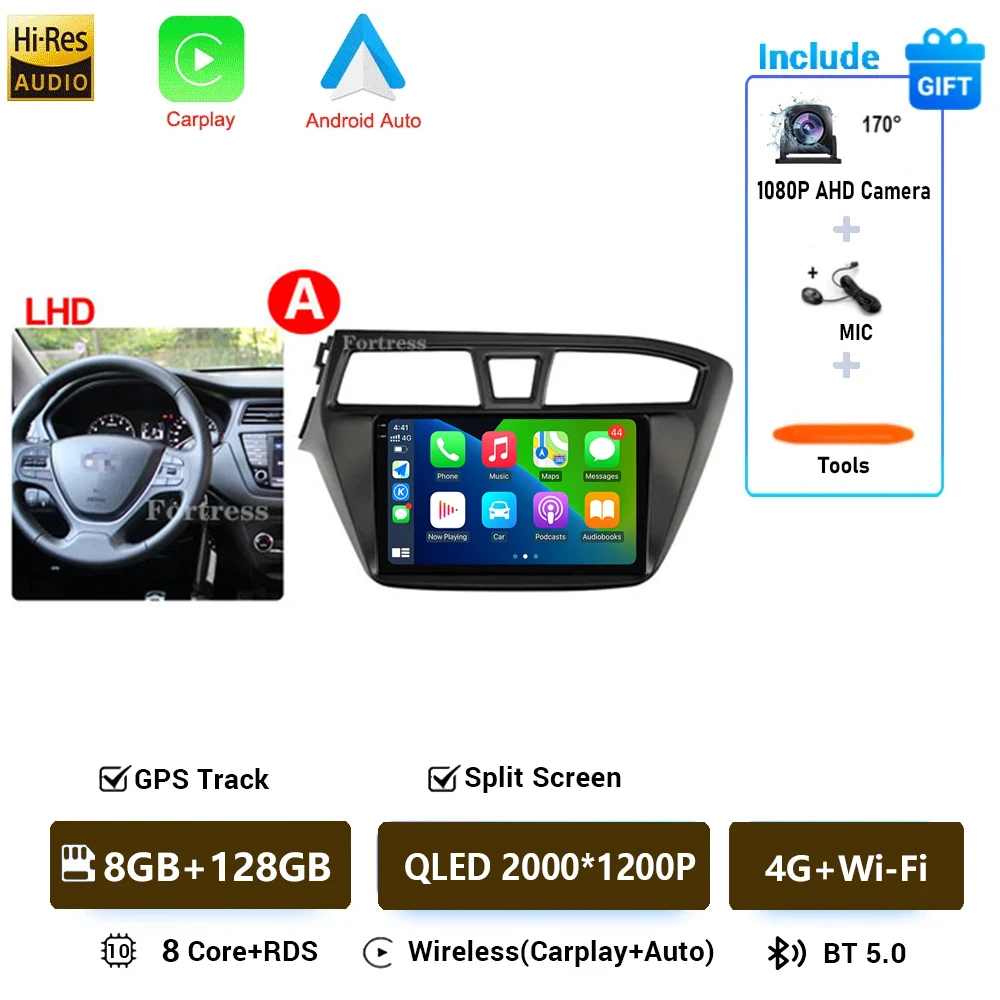 Auto radio voor Hyundai i20 2 II GB 2014 - 2018 Android 16 inch scherm Multimedia autoradio navigatie stereo videospeler Carplay Auto