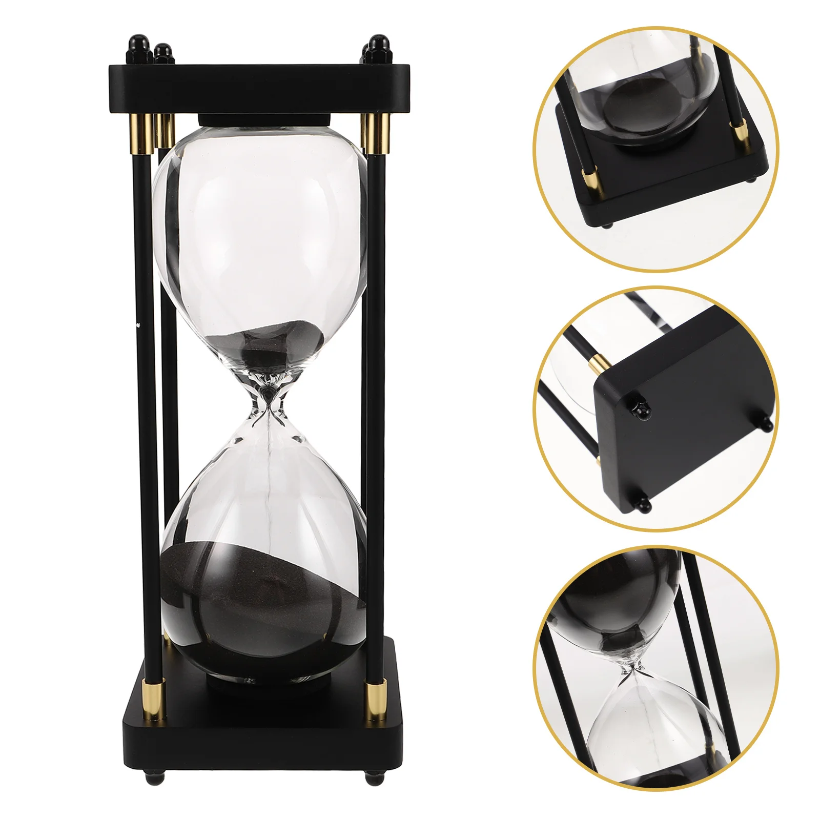 

Vintage 60 Minute Hourglass Timer Glass Sand Clock Decorative Piece for Study Kitchen Meditation Self Discipline Timer Unique