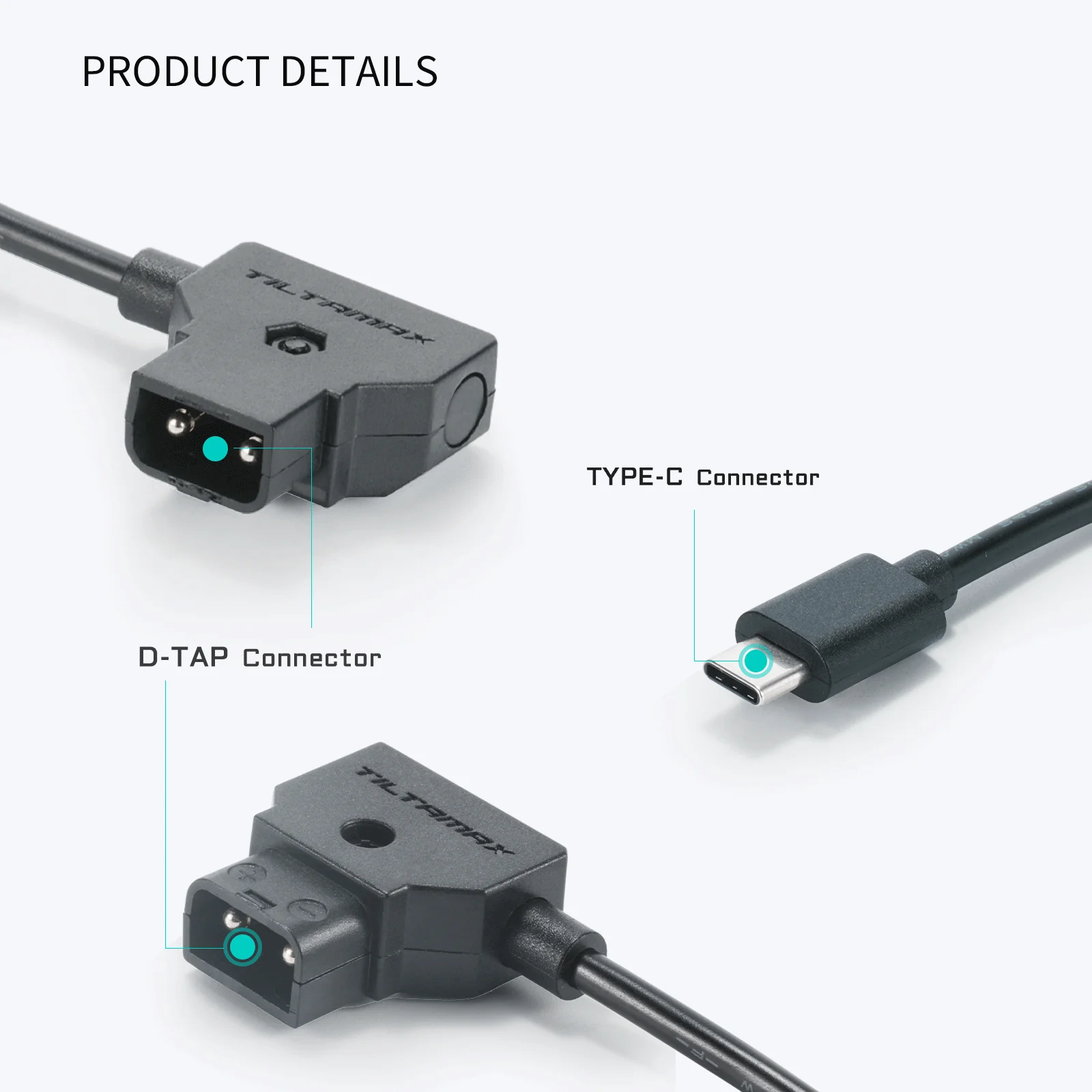 TILTA P-Tap to USB-C Power Cable  (50cm, Compatible with Nano II Motor only)  TCB-PTAP-USBC-50