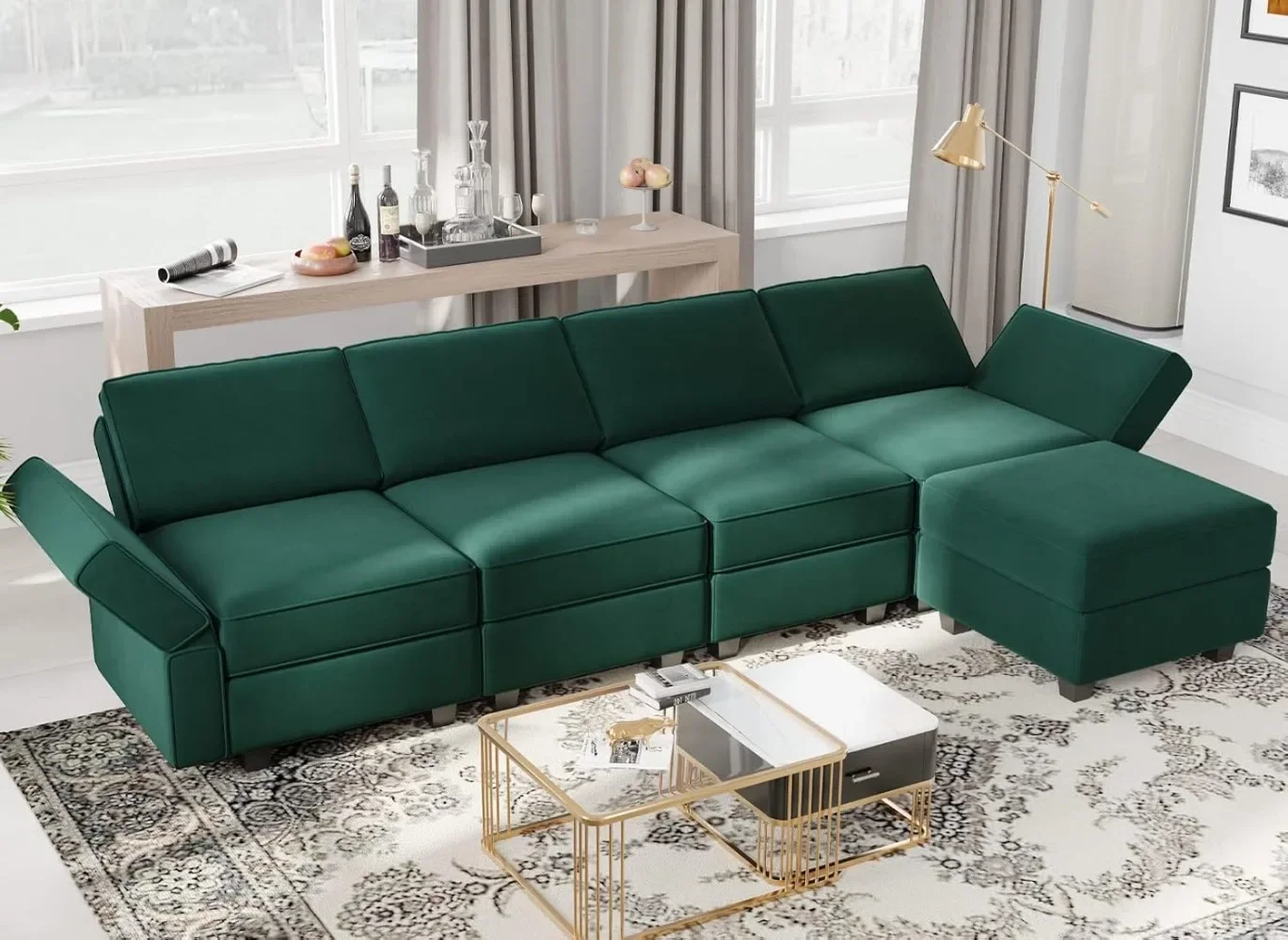 Modular Sectional Sofa with Storage Seat Oversized U Shaped Couch with Reversible Chaise Sofa Set