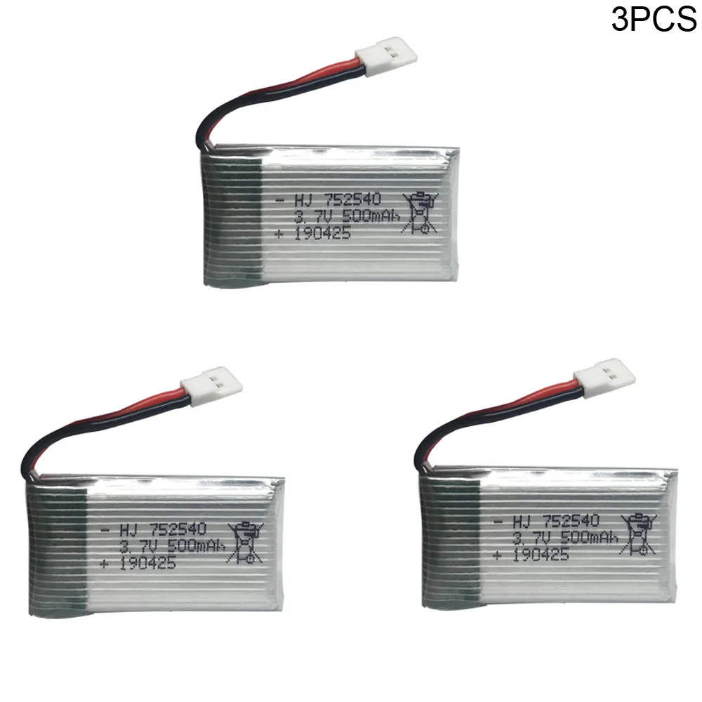 Lipo Battery For Syma X5C X5SW M68 Cheerson CX-30 H5C Tianke M68 3.7V 500mah 752540 toy lipo battery for RC helicopter car boat