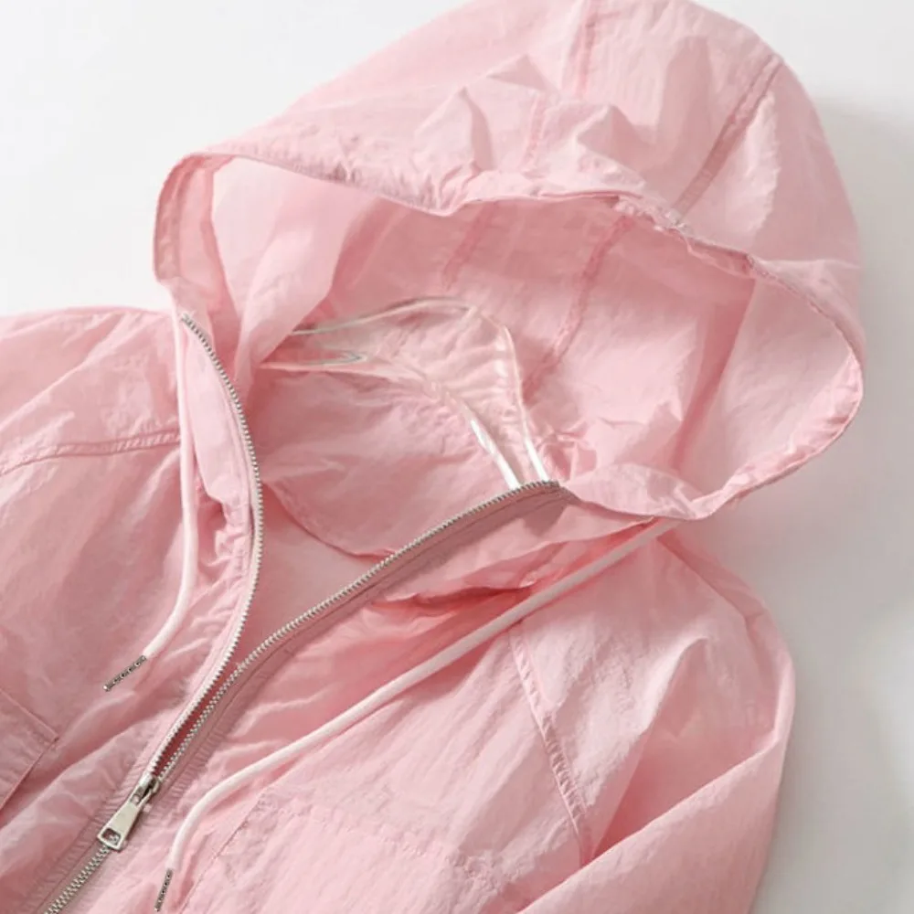 

Тонкая солнцезащитная одежда, свободная солнцезащитная летняя куртка с длинными рукавами, водонепроницаемая анти-УФ-защитная верхняя одежда с капюшоном для отдыха, летняя одежда