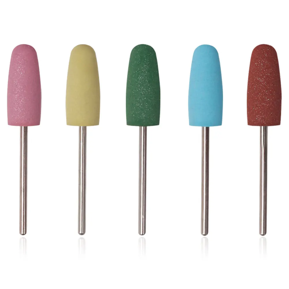 5개 고무 네일 그라인딩 헤드 매니큐어 드릴 비트 전문가용 폴리싱 비트 네일 아트 용품 교체용 매니큐어 용품