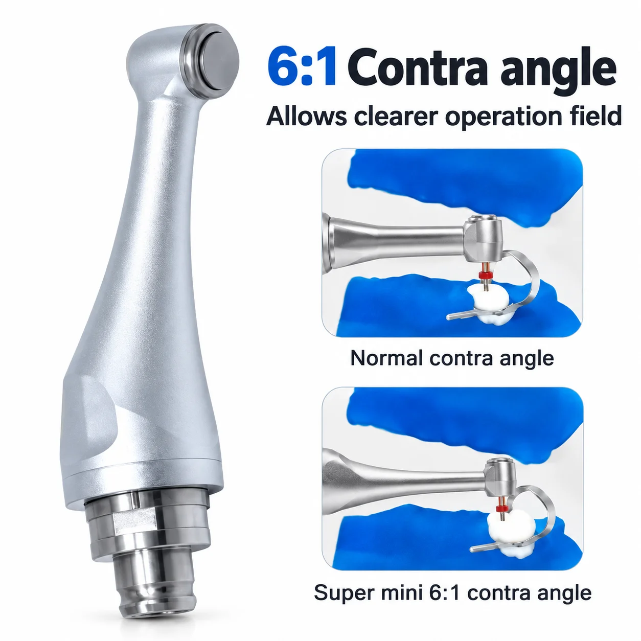 6:1 Super Mini Contra Angle Head for Woodpecker Endo Motor Dental Reciprocating Endo Motor Head Dontics