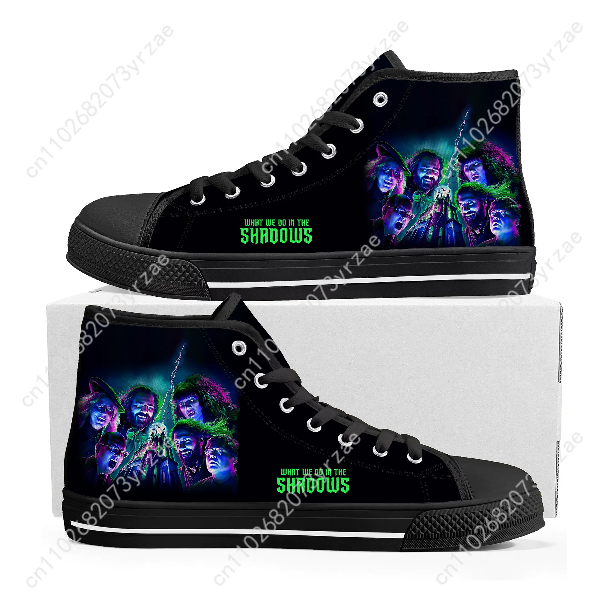

What We Do in The Shadows High Top Sneakers Men Women Teenager High Quality Trend Canvas Sneaker Built Casual Couple Custom Shoe