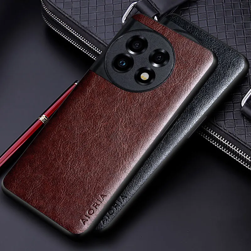 Funda de cuero de lujo para Oneplus 11, 11R, 10T, 10 Pro, coque Business, color sólido, suave, TUP y duro, PC Phone cover, oneplus 11, 5g