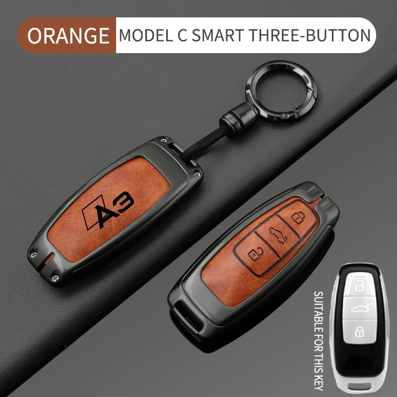 Zinklegierung Autoschlüsselhülle für Audi A3 8P 8V 8L 2013 2015 2016-2026, Fernbedienungs-Schlüsselgehäuse Tasche Auto-Innenausstattung Zubehör – Detail 21