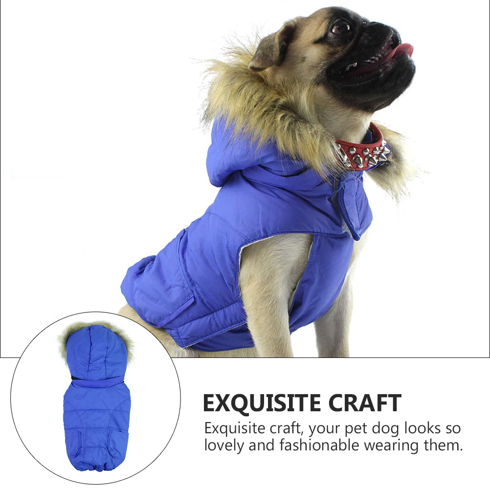 

Thick Padded Warm Cotton Jacket Hoodie Cozy Winter Dog Coat Small Lovable Fashionable Durable Comfortable Pet Winter for Pet