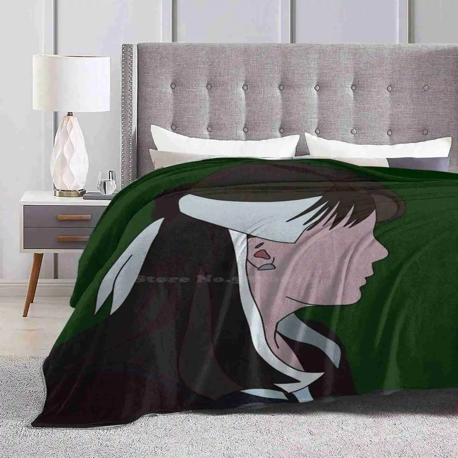 Narcissa Malfoy Drawing With Green Background For Home Sofa Bed Camping Car Plane Travel Portable Blanket Narcissa Malfoy Draco