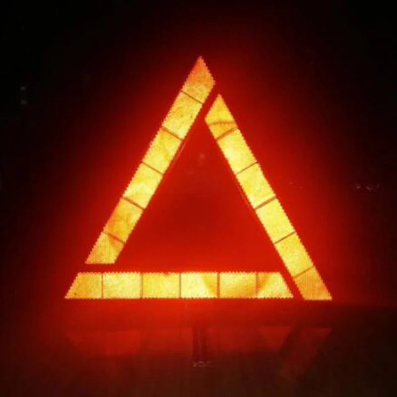 Car Triangle Reflective Tripod Emergency Breakdown Warning Reflective Sticker Safety Hazard Foldable Stop Sign