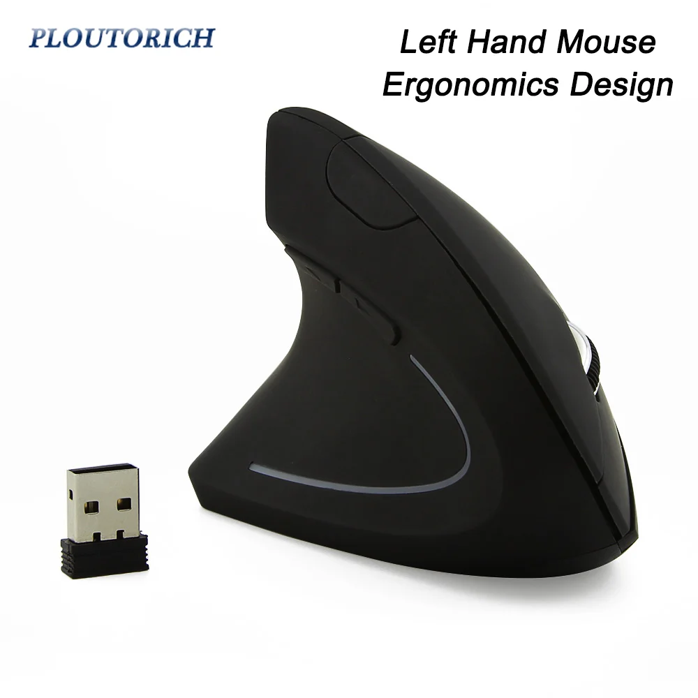 

Wireless 2.4G Left Mouse Vertical Mause Ergonomics Design Plug And Play Mute Button DPI Adjustable Office Use For Left Hand Mice