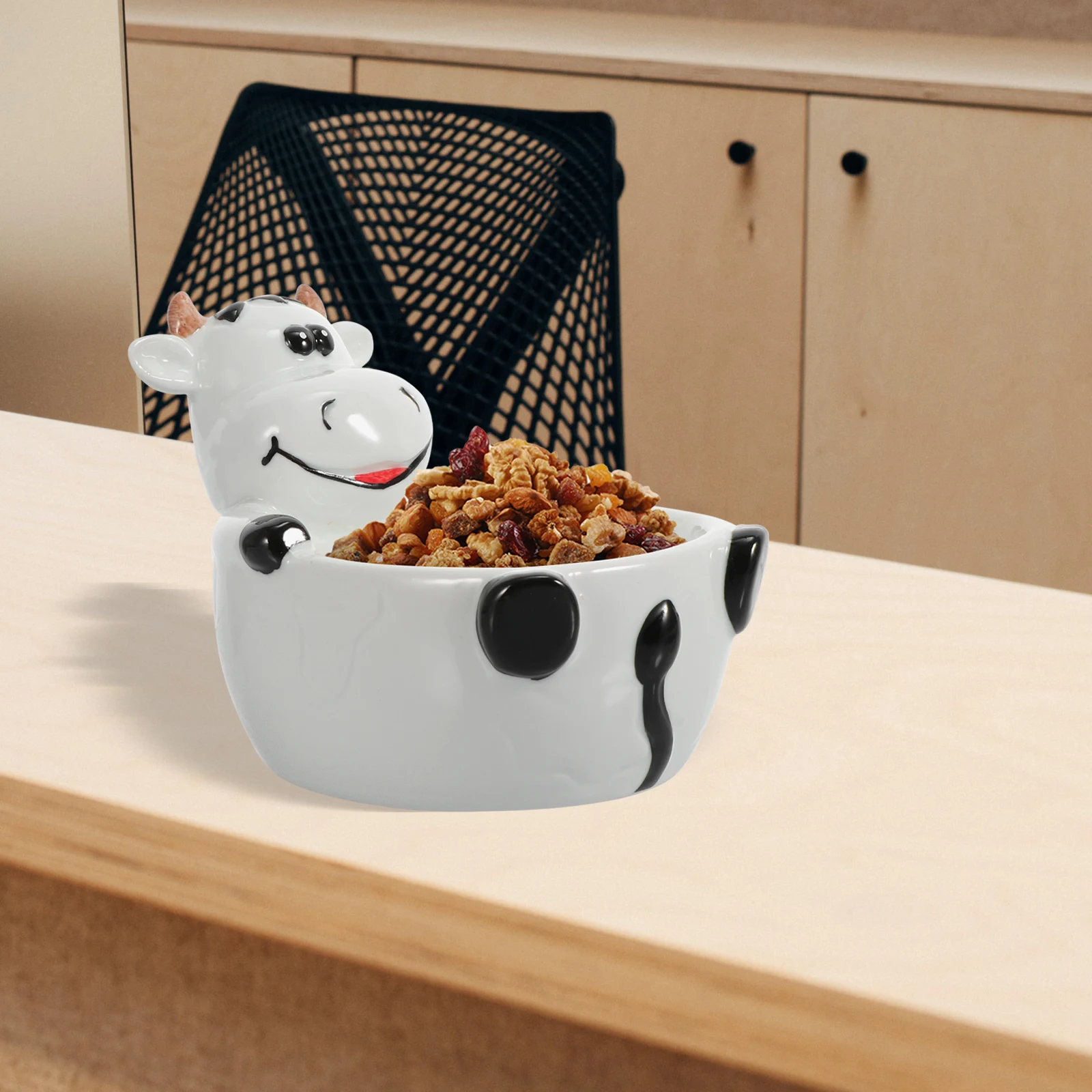 

1 шт., керамическая миска в форме мультяшных животных для детей, идеальный размер для фруктов, лапши, риса, легко чистящаяся домашняя посуда