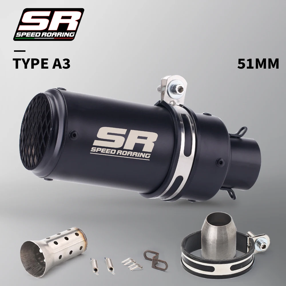51mm 60mm Universal Motorcycle Exhaust Muffler Silencer Steel with DB Killer-project Z800 900 Z1000 CBR600 S1000RR MT07 MT09 image 3