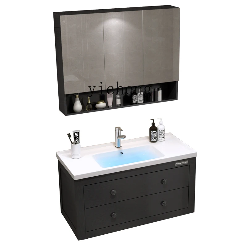 XL Bathroom Cabinet Wash Face Wash Basin Cabinet Combination Noodle Pool Washstand Bathroom Wall-Mounted