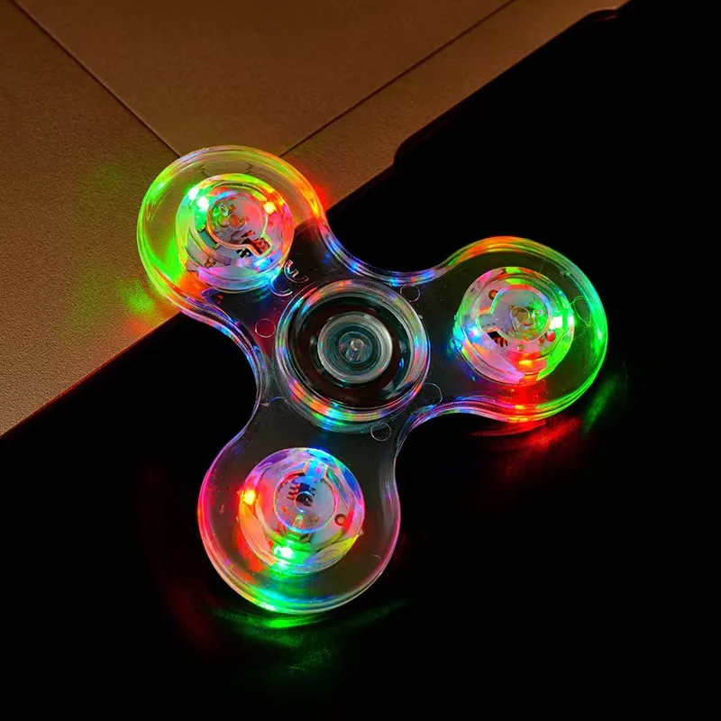 Leuchtendes LED-Licht Fidget Spinner Hand Top Spinner Glow in Dark Light EDC Fidget Spiner Finger Stress Relief Spielzeug für Kinder Geschenk