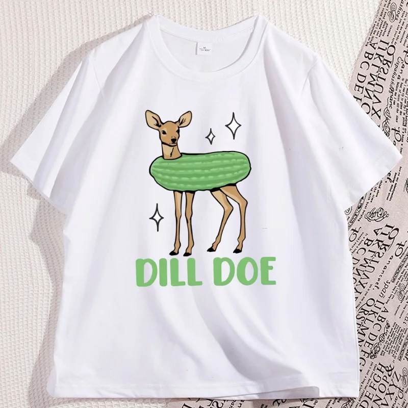 Dill Pickle T Shirt Dill Doe Tee Funny Pickle Lover Dark Humor T-Shirt Trendy  Loose Fit Short Sleeve Streetwear Tee Clothing