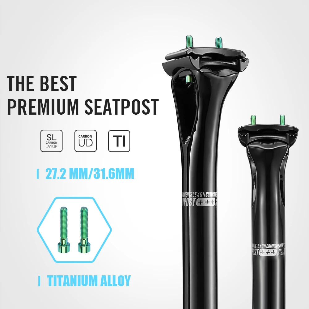 

Lexon Carbon Seatpost 27.2mm 31.6mm 350mm 400mm 5mm Offset Ultralight MTB Road Gravel Bike Seat Tube Cycling Accessories