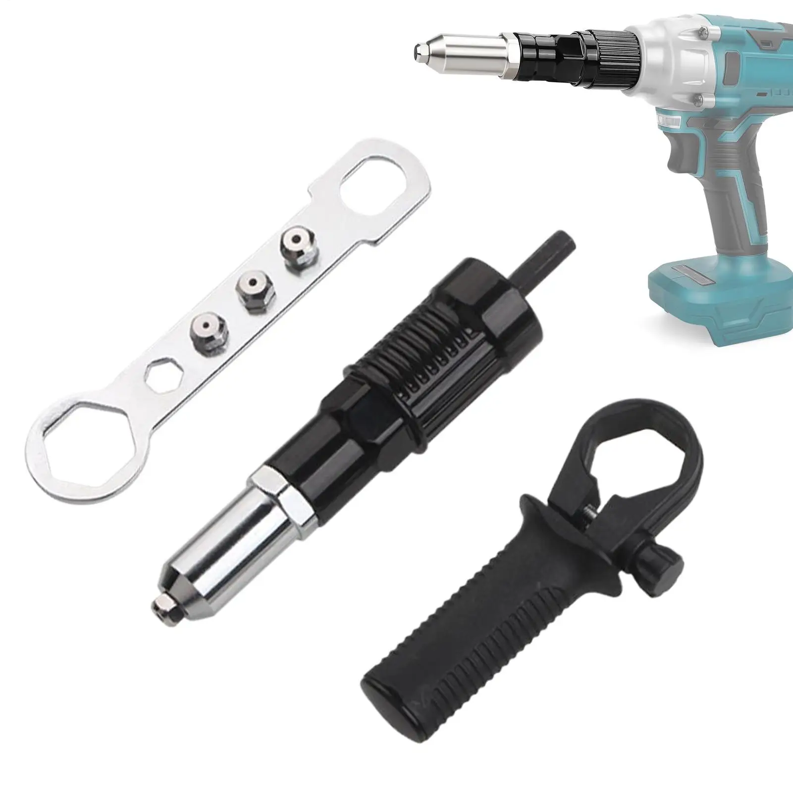 Klinknageladapter Elektrisch boorgereedschap Ergonomische handgreep Klinknageladapterset voor industrie Garage Reparatie Onderhoud Workshop