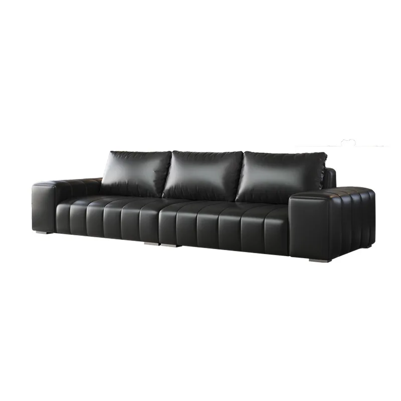 

Premium cream style leather sofa first layer cowhide Italian minimalist