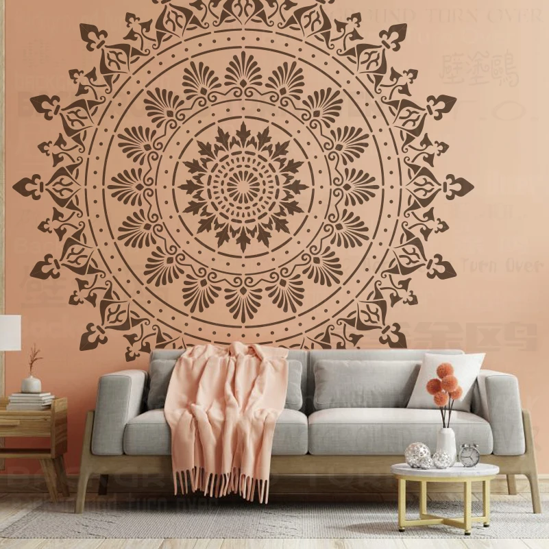 160cm - 240cm Stencil For Painting Wall Decor Template To Paint Decorative Furniture Makers Mandala Huge Giant Flower Round S523 - view 3