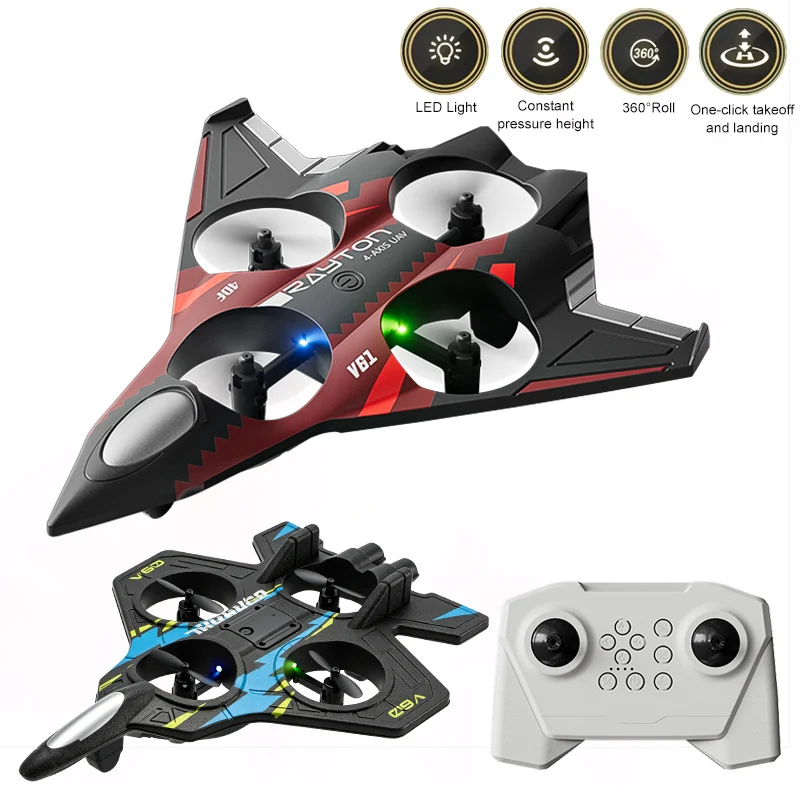 RC Aircraft Stunt Glider Electric Fighter Remote Control Airplane 2.4G Glider With LED Lights Plane Toys for Kids Gifts V60 V61