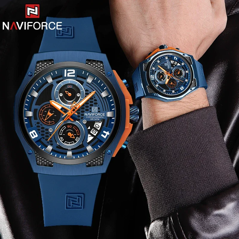 NAVIFORCE Top Luxury New Men's Watch Sport Chronograph Wristwatch Military Army Men Watch Quartz Male Waterproof Original Watch