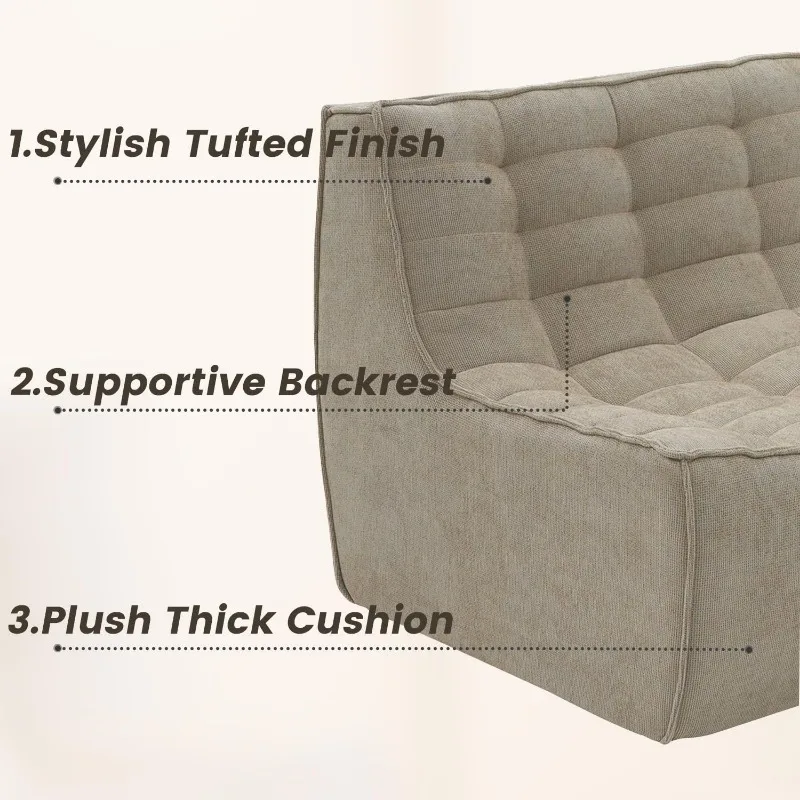 Sofá de chão preguiçoso, cadeira de fogo de 82,68 ", cadeira de saco de feijão, sofá de canto relaxante de 3 lugares, sofá de compressão para Livi