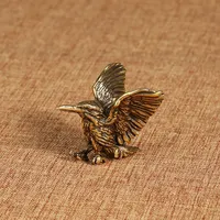 Brass Opening Wing Mini Eagle Bird Art Decoration Home Living Room Office Tea House Yoga Room Decoration Statue Sculpture Gift