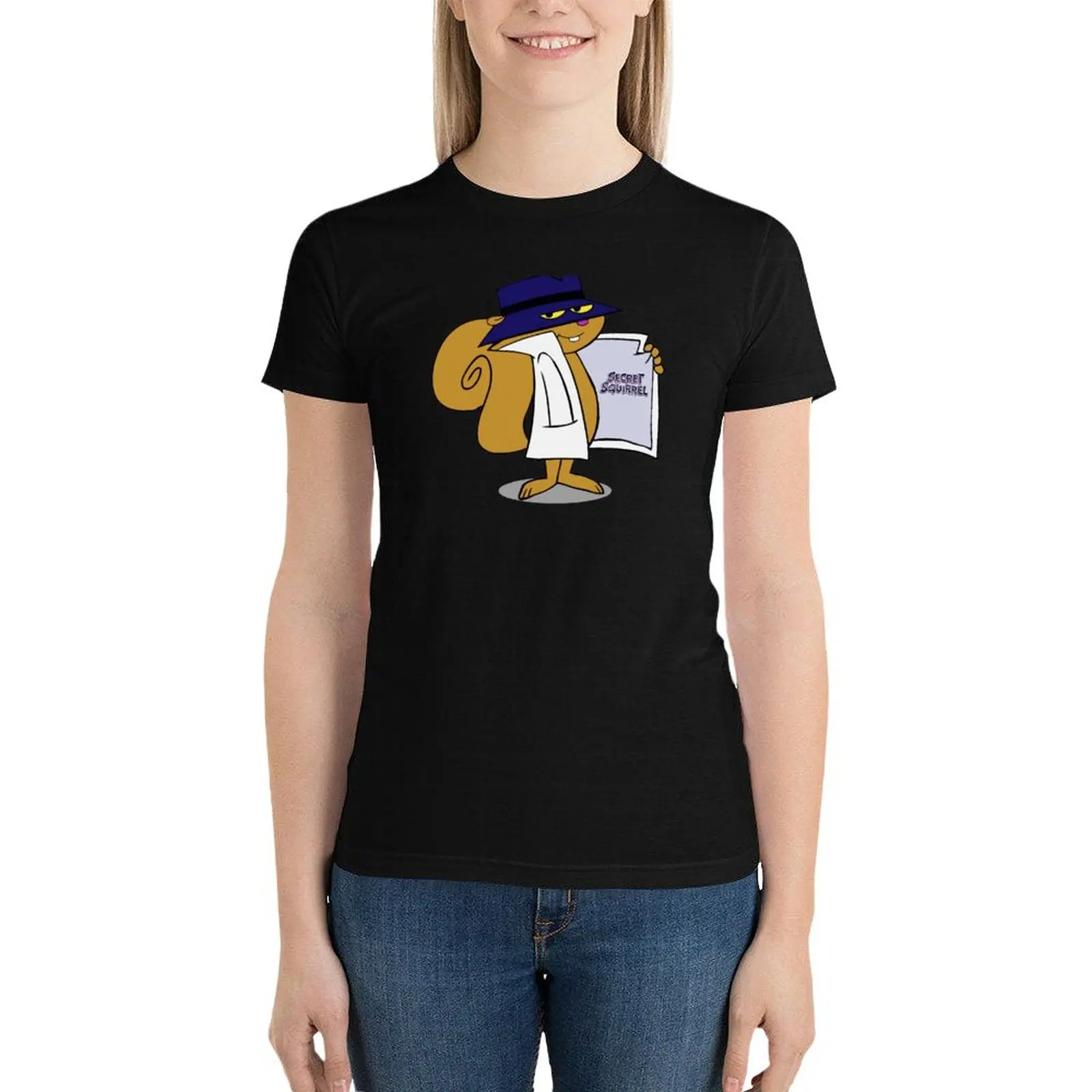 Psst... It's Secret Squirrel! T-Shirt plus size tops tees lady clothes Short sleeve tee Women's tee shirt