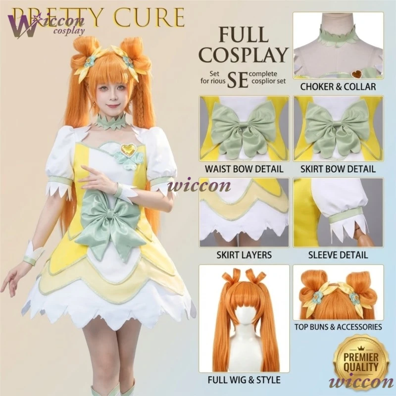 

Precure Cure Rosetta Cosplay Costume Yotsuba Arisu Full Set Anime Role Play Outfit For Women Comic Con Halloween Party Cos