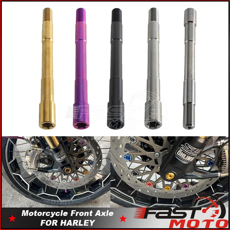 

Stainless Steel Titanium Front Axle Wheel Spindle Shaft For Harley Touring Road King Street Road Glide Replacement Accessories