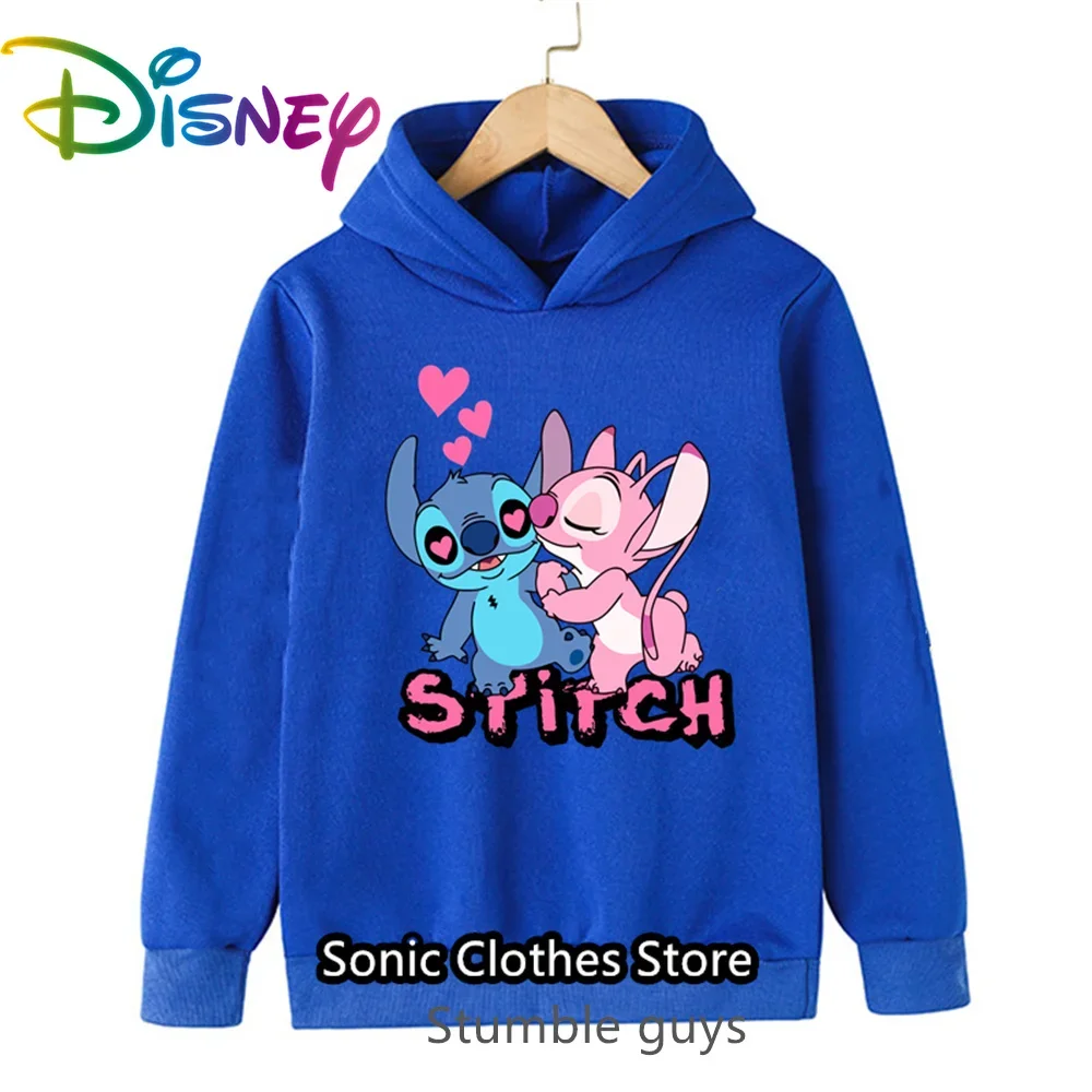 

Disney Stitch Kids Hoodie Autumn Girls Clothes Fashion Casual Sportswear Kawaii Cartoon Print