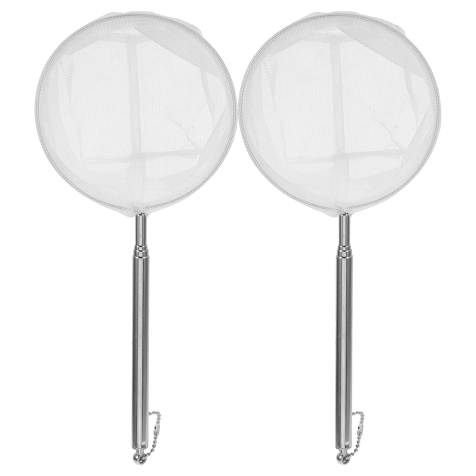 

2Pcs Telescopic Fishing Net Stainless Steel Extendable Mesh for Pond Aquarium Saltwater Freshwater Portable Collapsible Fish
