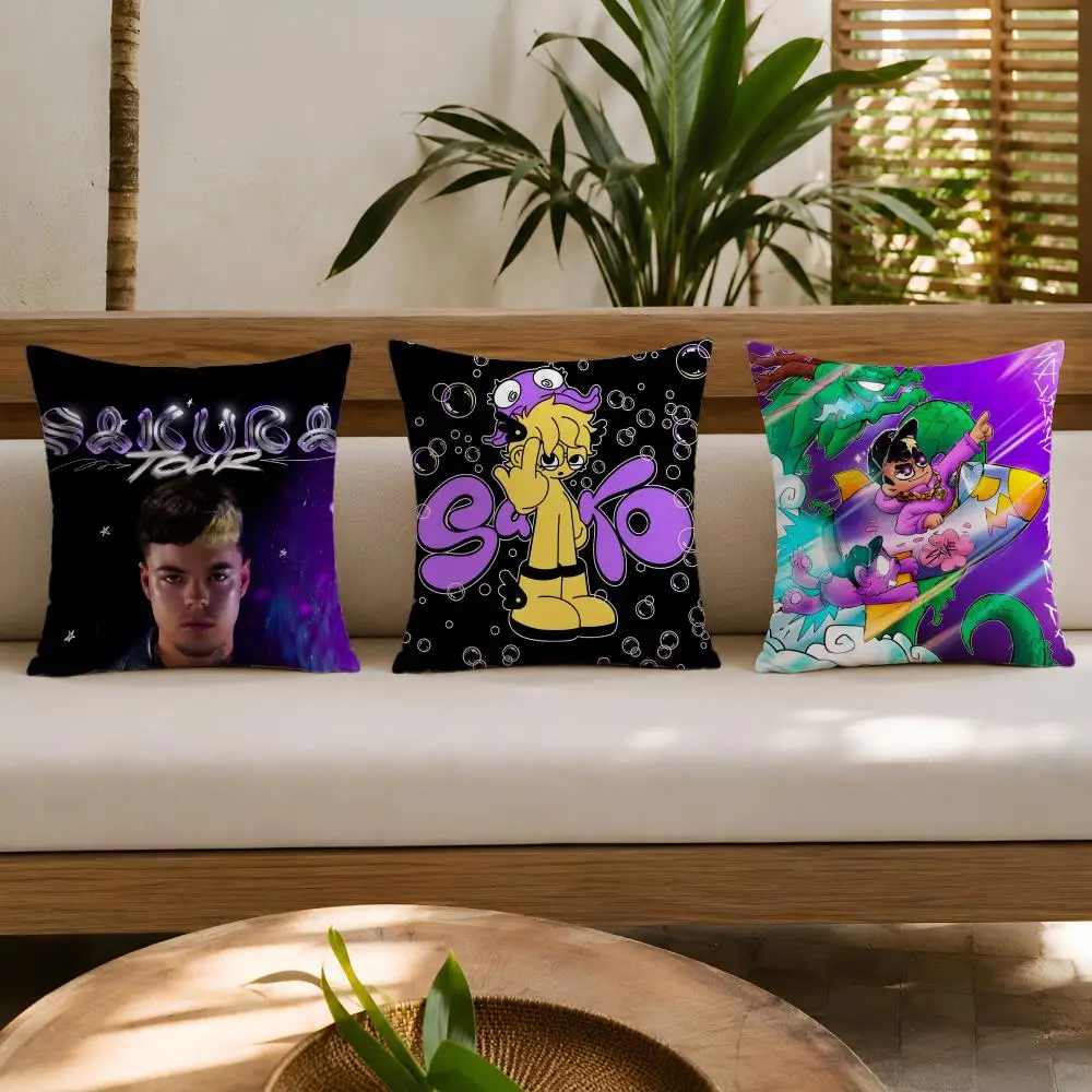 Singer S-Saiko Sakura Cushion Cover Wrinkle-Resistant Short Plush Cushion Covers Breathable Machine-Washable