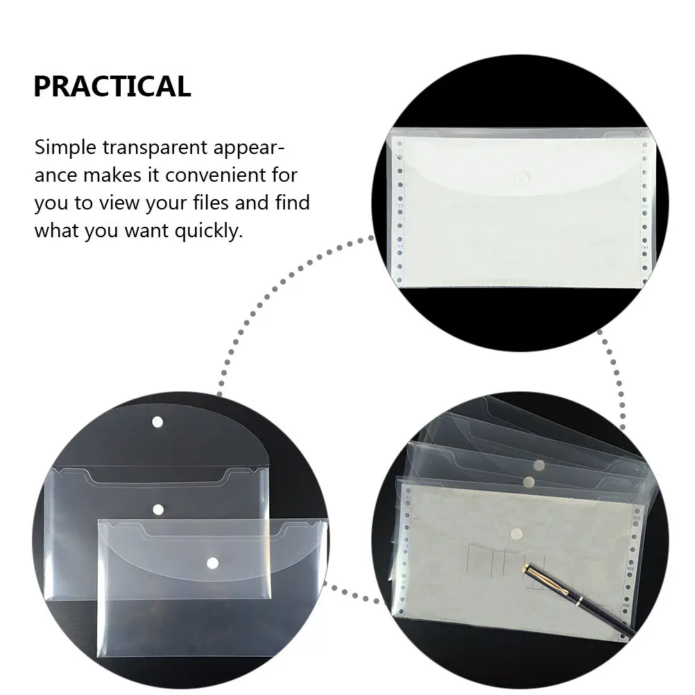 

20Pcs Receipt Organizer Bags Transparent Multi Purpose Folder Reusable Document Holder Office Home School File Storage Organizer