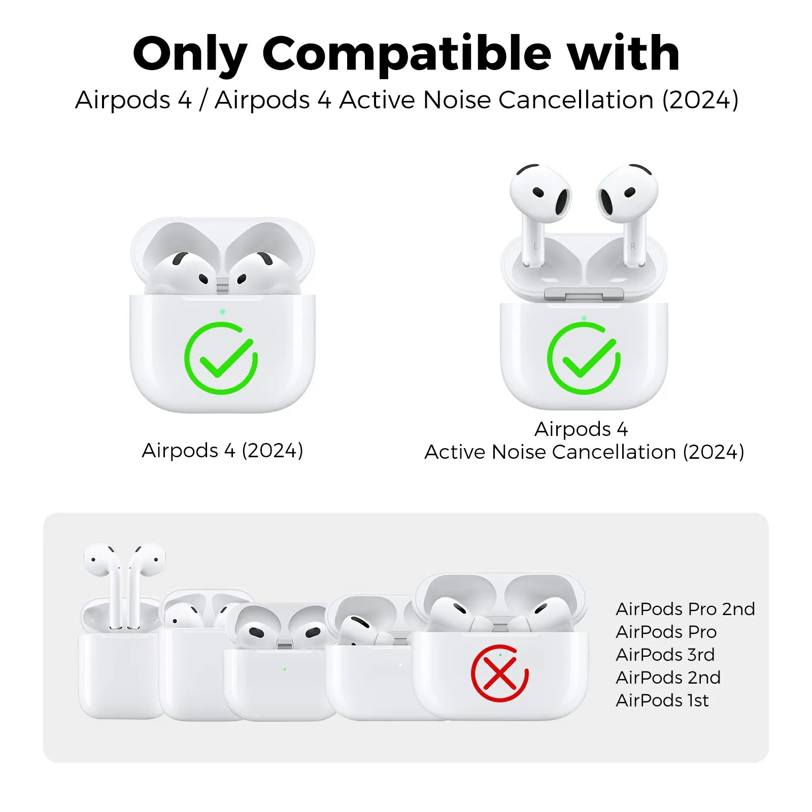 AHASTYLE WG164 لأجهزة AirPods 4 حافظة بتصميم منفصل من مادة TPU مع مجموعة أقلام تنظيف وحلقة تسلق - وردي #2