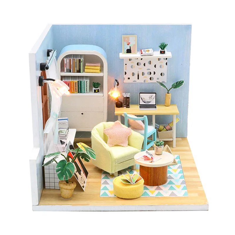 

3D DIY Miniature Dollhouse Kit with Dust Cover Christmas Birthday Gift